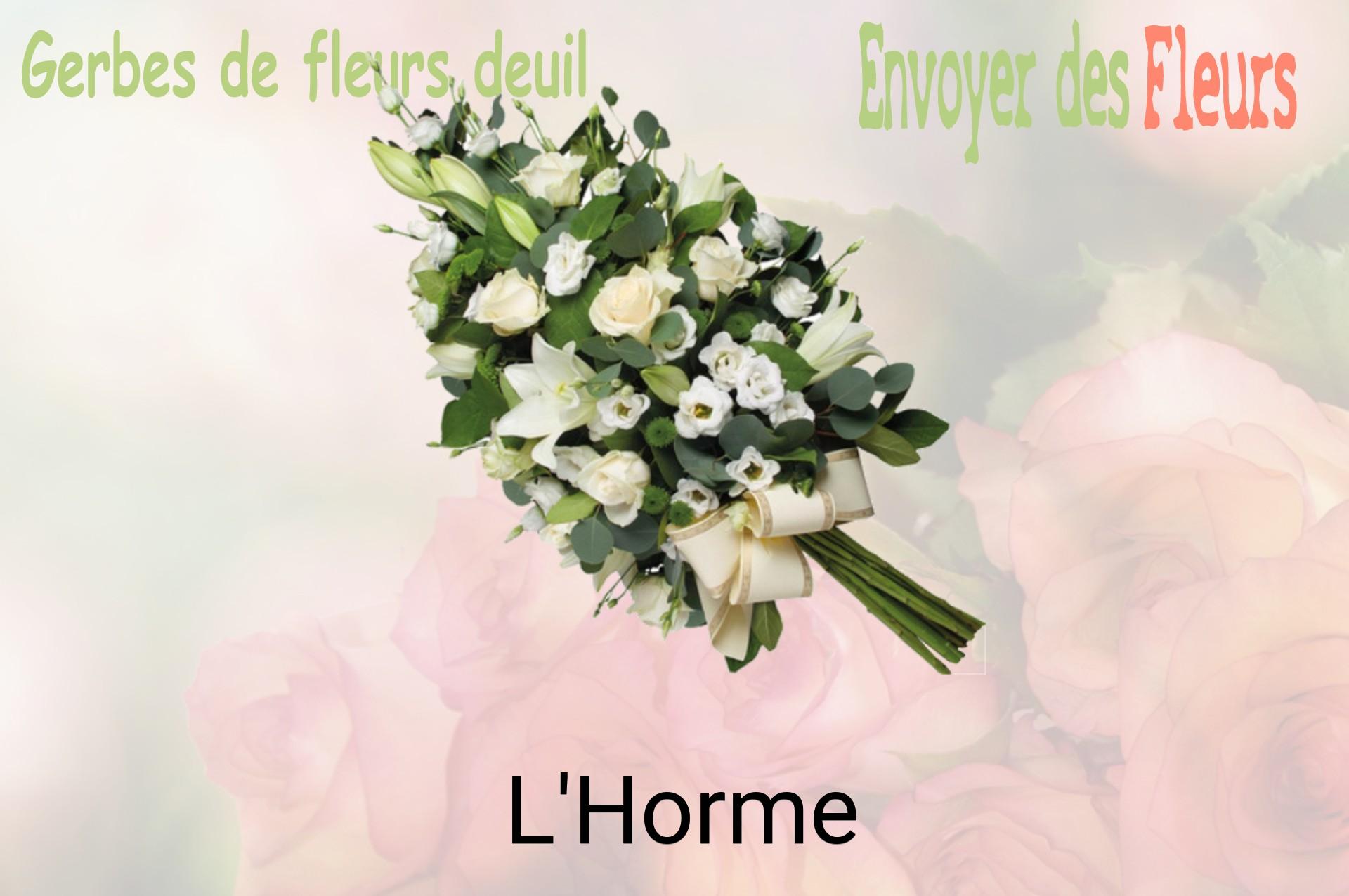 Gerbe de fleurs de deuil livrée à L'Horme